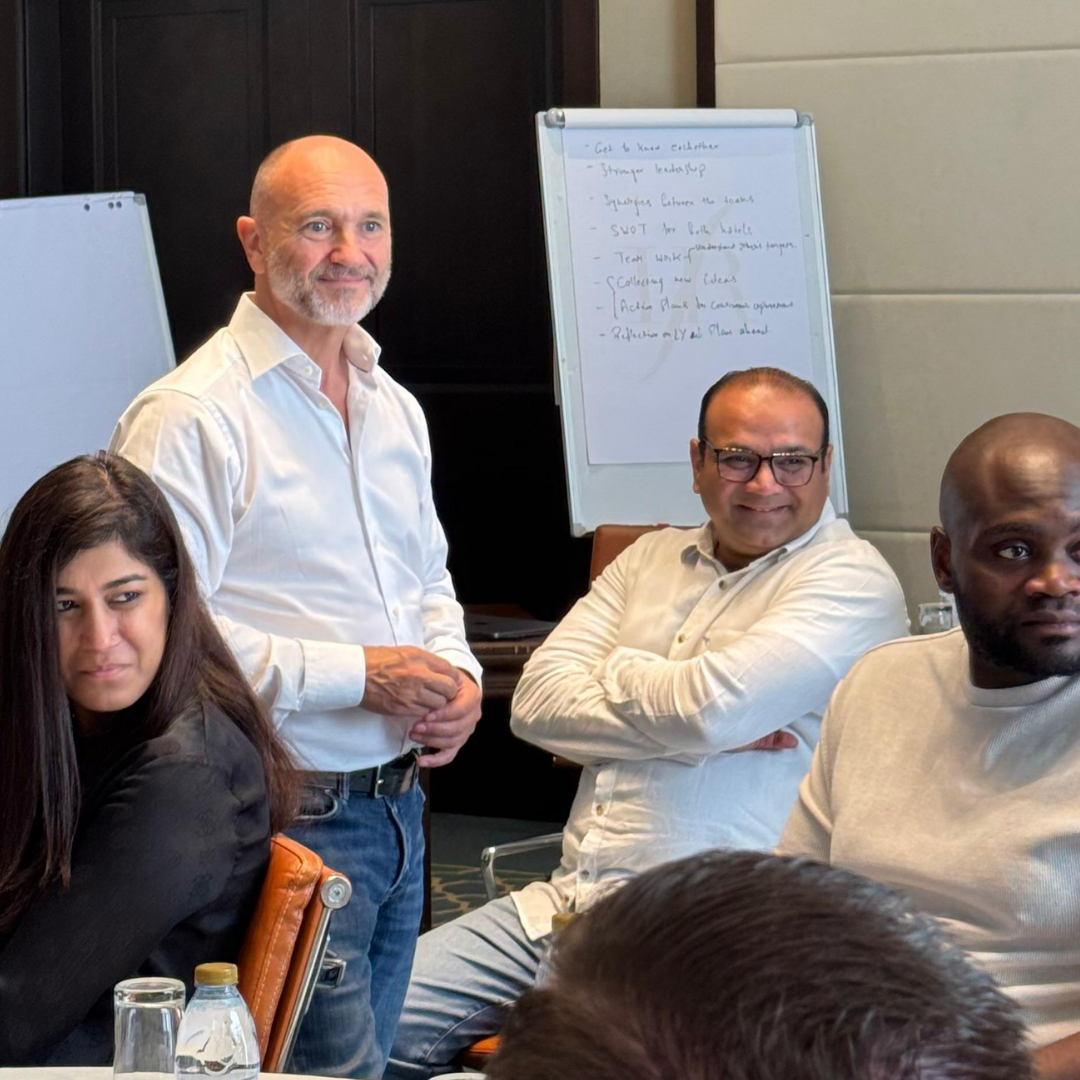 David Singleton leading a leadership outplacement workshop with a client team